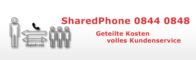 SharedPhone 0844 0848 Servicenummer: geteilte Kosten, volles Kunden Service